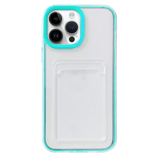 For iPhone 15 Pro Max 360 Clear PC Hybrid  TPU Phone Case with Card Slot(Blue) - iPhone 15 Pro Max Cases by buy2fix | Online Shopping UK | buy2fix