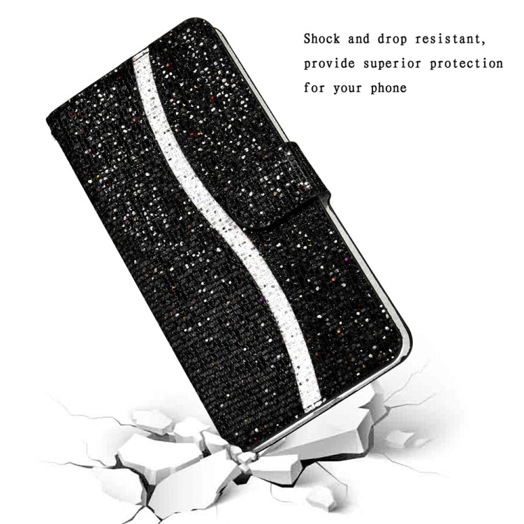 For iPhone 15 Pro Max Glitter Powder Filp Leather Phone Case(Black) - iPhone 15 Pro Max Cases by buy2fix | Online Shopping UK | buy2fix