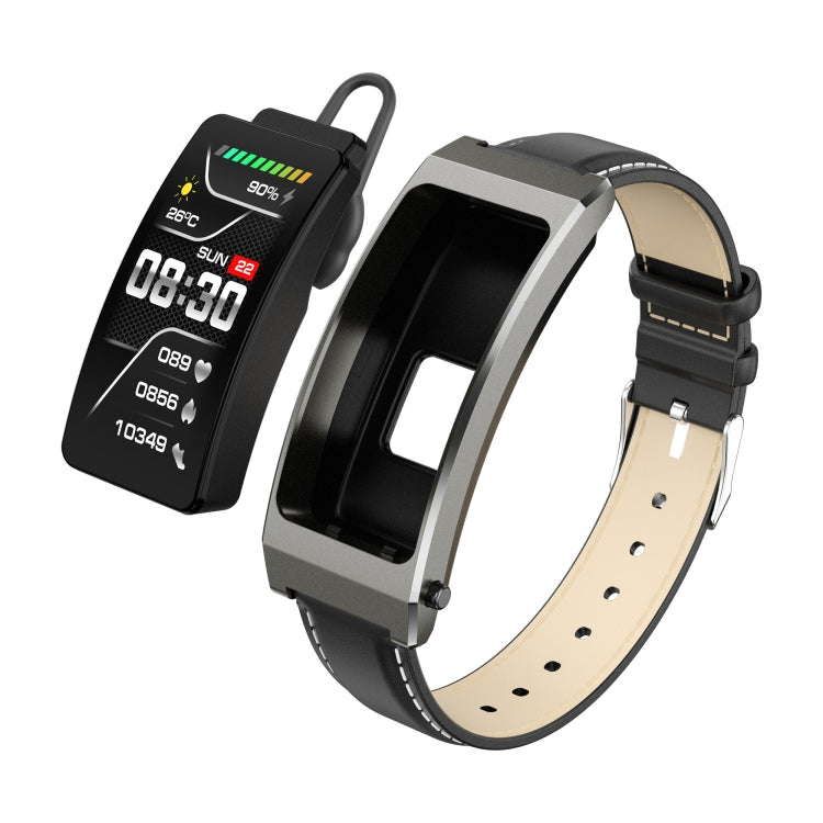 K7 1.14 inch TFT Screen Smart Call Bracelet, BT Call / Heart Rate / Blood Pressure / Blood Oxygen, Strap:Leather Strap(Tarnish) - Smart Wristbands by buy2fix | Online Shopping UK | buy2fix