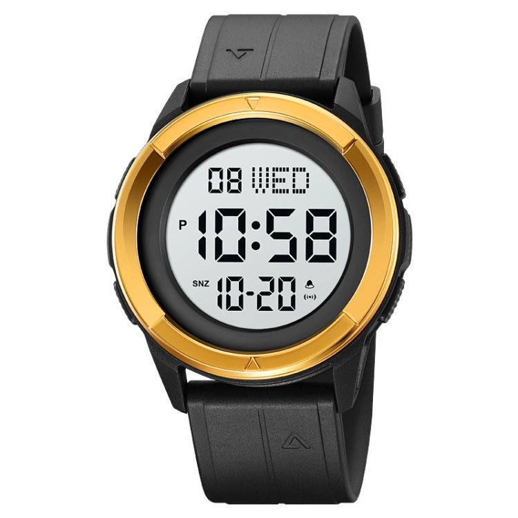 SKMEI 2047 Multifunctional Men 50M Waterproof Sports Digital Wrist Watch(Gold+White) - Silicone Strap Watches by SKMEI | Online Shopping UK | buy2fix