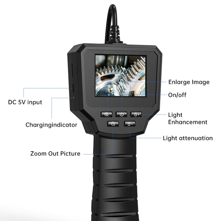 128AV 8mm Lenses Industrial Pipeline Endoscope with 2.4 inch Screen, Spec:1m Tube -  by buy2fix | Online Shopping UK | buy2fix