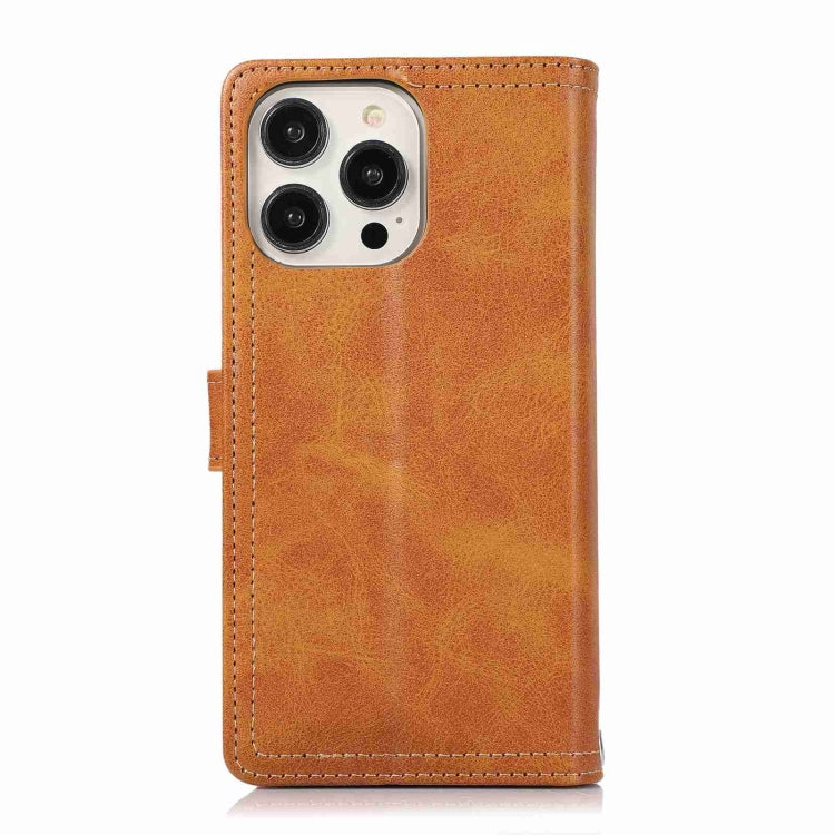 For iPhone 15 Pro Max Wristband Card Slot Leather Phone Case(Brown) - iPhone 15 Pro Max Cases by buy2fix | Online Shopping UK | buy2fix