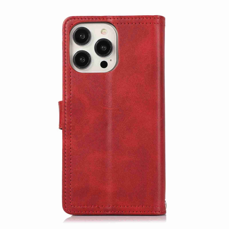 For iPhone 15 Pro Max Wristband Card Slot Leather Phone Case(Red) - iPhone 15 Pro Max Cases by buy2fix | Online Shopping UK | buy2fix