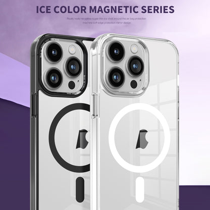 For iPhone 15 Pro Max Ice Color Magnetic Series PC + Acrylic Magsafe Phone Case(Black) - iPhone 15 Pro Max Cases by buy2fix | Online Shopping UK | buy2fix