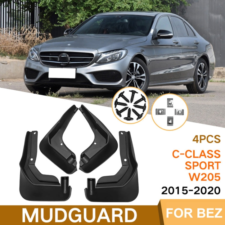 For Mercedes-Benz C-Class W205 Sport 2015-20 4pcs/Set Car Auto Soft Plastic Splash Flaps Fender Guard - Mudguards by buy2fix | Online Shopping UK | buy2fix