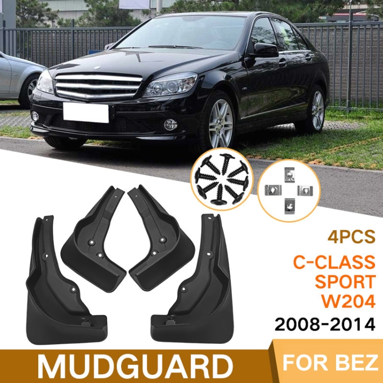 For Mercedes-Benz C-Class W205 Sport 2008-14 4pcs/Set Car Auto Soft Plastic Splash Flaps Fender Guard - Mudguards by buy2fix | Online Shopping UK | buy2fix