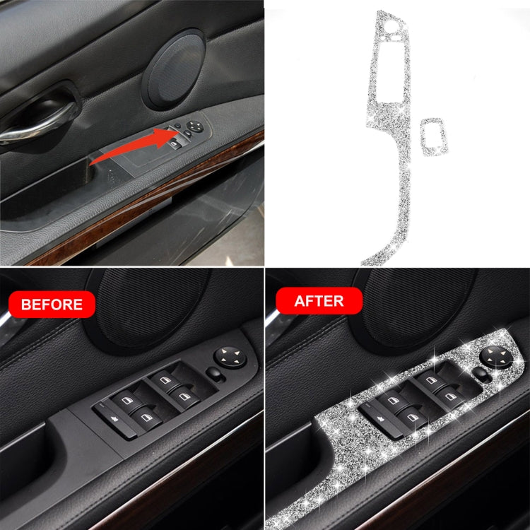 For BMW 3 Series E92 2005-2012 Car Window Lift Panel with Folding Key 40.4cm Diamond Decorative Sticker, Left Drive - Car Interior Mouldings by buy2fix | Online Shopping UK | buy2fix