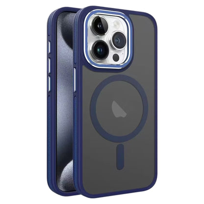 For iPhone 15 Pro Max Two-color Frosted MagSafe Magnetic Phone Case(Blue) - iPhone 15 Pro Max Cases by buy2fix | Online Shopping UK | buy2fix