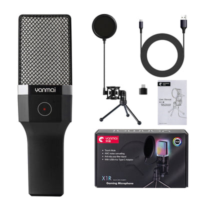 Yanmai X1R E-Sports Gaming Desktop Microphone with RGB Light & Blowout Net - Microphone by Yanmai | Online Shopping UK | buy2fix