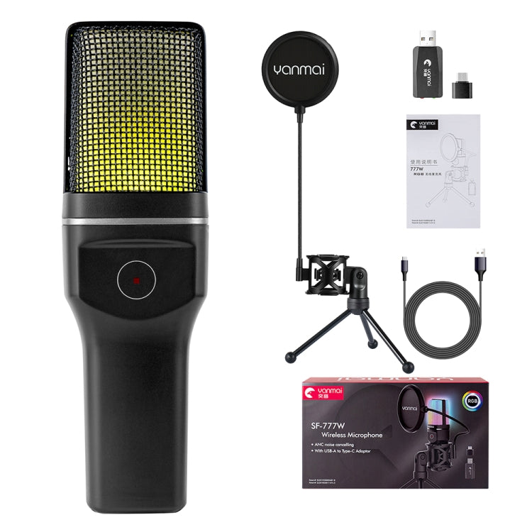 Yanmai SF-777W 2.4G Wireless Gaming Desktop Microphone with RGB Light & Blowout Net - Microphone by Yanmai | Online Shopping UK | buy2fix