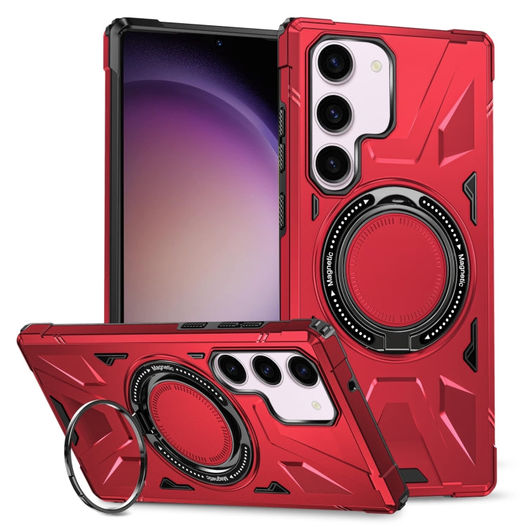 For Samsung Galaxy S23+ 5G MagSafe Magnetic Shockproof Phone Case with Ring Holder(Red) - Galaxy S23+ 5G Cases by buy2fix | Online Shopping UK | buy2fix