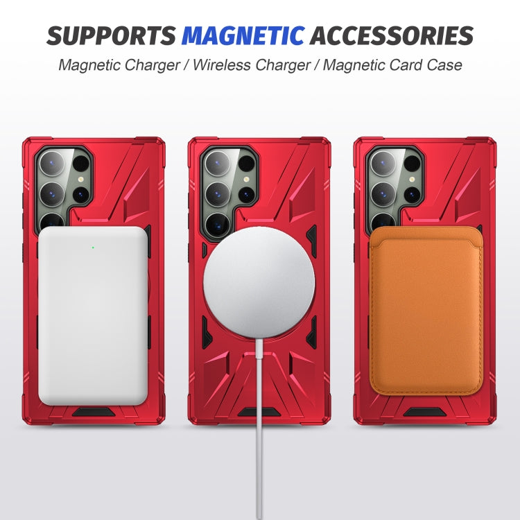 For Samsung Galaxy S23+ 5G MagSafe Magnetic Shockproof Phone Case with Ring Holder(Red) - Galaxy S23+ 5G Cases by buy2fix | Online Shopping UK | buy2fix