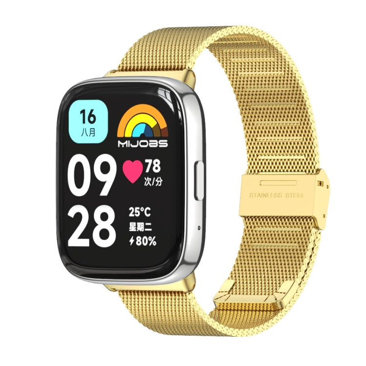 For Redmi Watch 3 Lite / Watch 3 Active Mijobs Milan Buckle Metal Watch Band(Gold) - Watch Bands by MIJOBS | Online Shopping UK | buy2fix