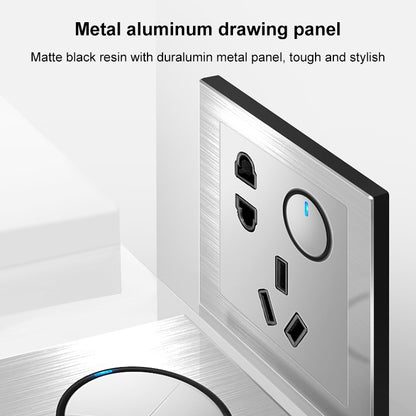 86mm Gray Aluminum Wire Drawing LED Switch Panel, Style:One Open Multiple Control - Switch by buy2fix | Online Shopping UK | buy2fix