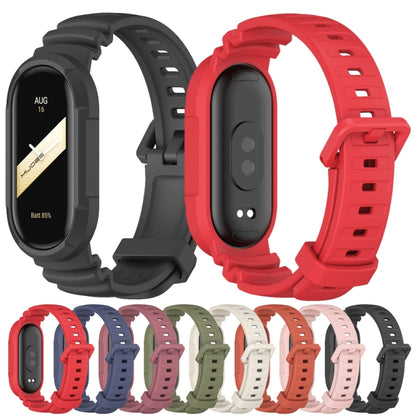 For Xiaomi Mi Band 8 MIJOBS GS Unibody Solid Color Sports Watch Band(Red) - Watch Bands by MIJOBS | Online Shopping UK | buy2fix