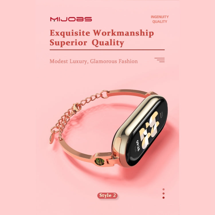 For Xiaomi Mi Band 8 / 9 / 9 NFC Mijobs Ruyi Beauty Bracelet Watch Band(Light Gold Green) - Watch Bands by MIJOBS | Online Shopping UK | buy2fix