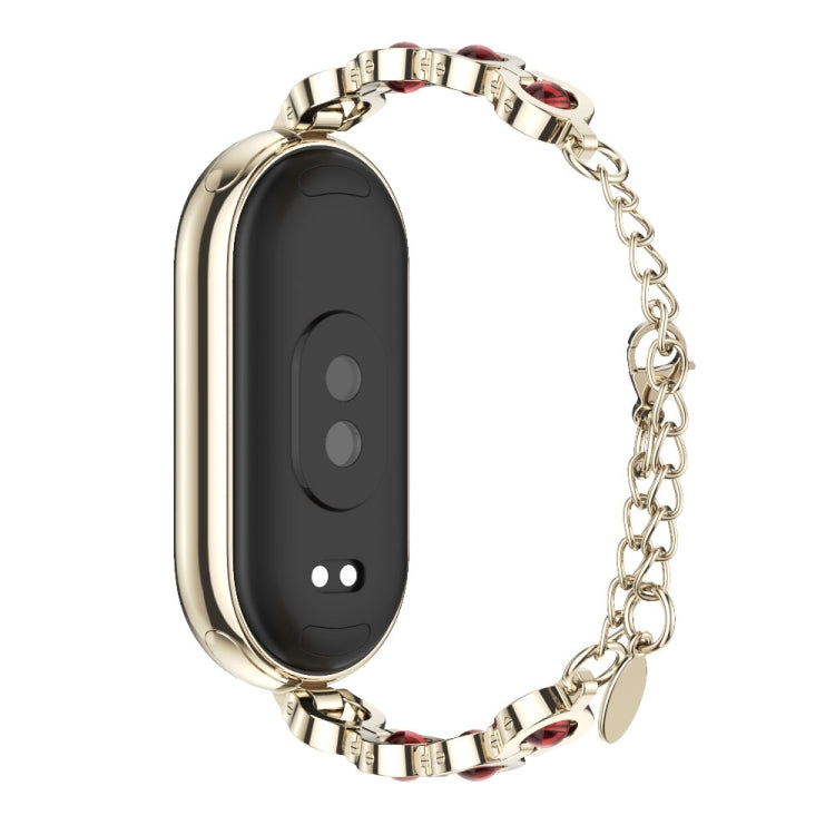 For Xiaomi Mi Band 8 / 9 / 9 NFC Mijobs Mermaid Beauty Bracelet Watch Band(Light Gold Red) - Watch Bands by MIJOBS | Online Shopping UK | buy2fix