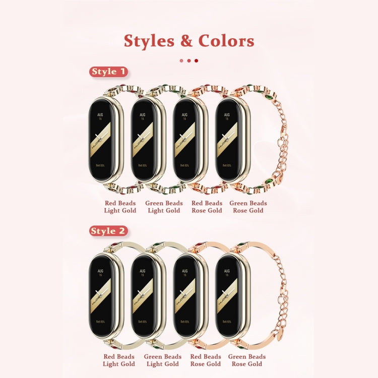 For Xiaomi Mi Band 8 / 9 / 9 NFC Mijobs Mermaid Beauty Bracelet Watch Band(Light Gold Red) - Watch Bands by MIJOBS | Online Shopping UK | buy2fix