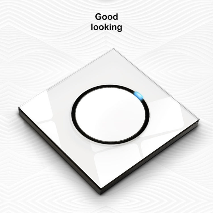 86mm Round LED Tempered Glass Switch Panel, White Round Glass, Style:TV Socket - Consumer Electronics by buy2fix | Online Shopping UK | buy2fix