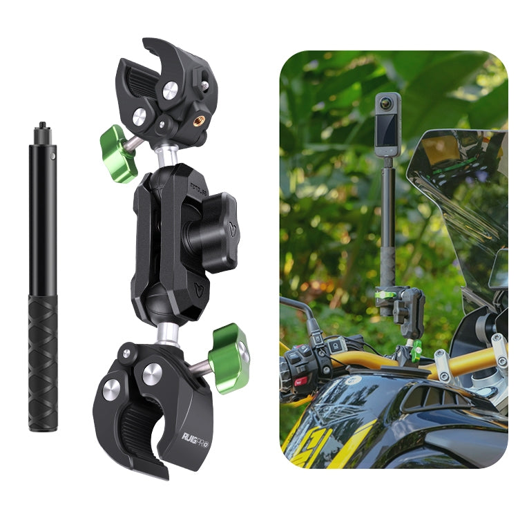 RUIGPRO Crab Clamp Action Camera Bracket Dual-Head Crab with Selfie Stick - Holder by RUIGPRO | Online Shopping UK | buy2fix