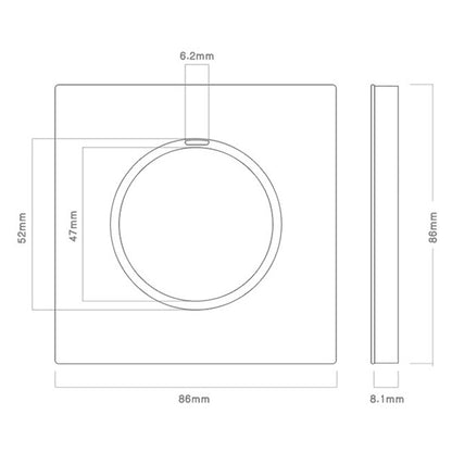 86mm Round LED Tempered Glass Switch Panel, Gray Round Glass, Style:One Open Multiple Control - Consumer Electronics by buy2fix | Online Shopping UK | buy2fix