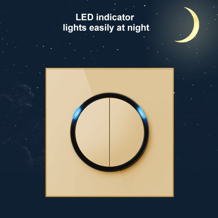 86mm Round LED Tempered Glass Switch Panel, Gold Round Glass, Style:One Billing Control - Consumer Electronics by buy2fix | Online Shopping UK | buy2fix