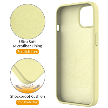 For iPhone 15 MagSafe Magnetic Liquid Silicone Phone Case with Ring Holder(Yellow) - iPhone 15 Cases by buy2fix | Online Shopping UK | buy2fix