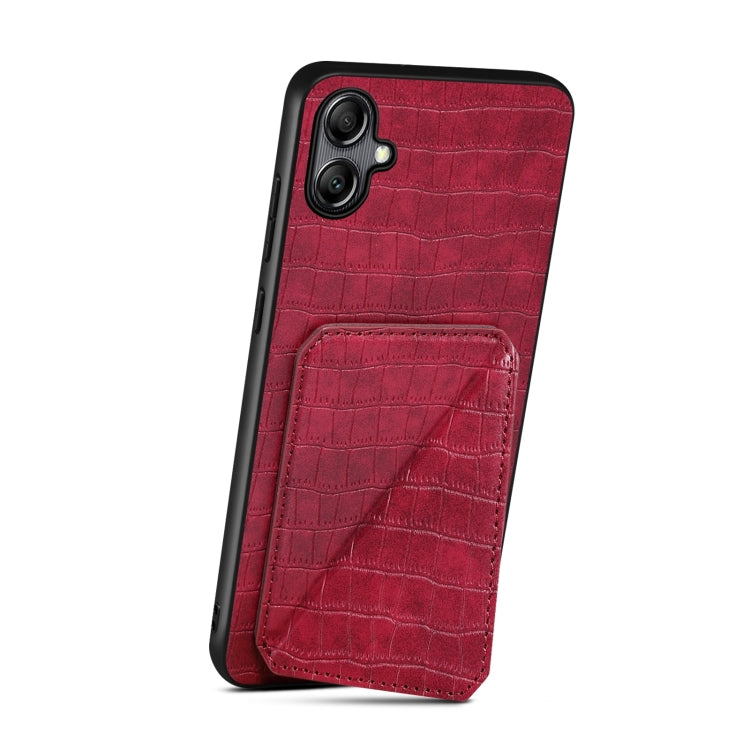 For Samsung Galaxy S23 FE 5G Denior Imitation Crocodile Leather Back Phone Case with Holder(Rose Red) - Galaxy S23 FE 5G Cases by Denior | Online Shopping UK | buy2fix