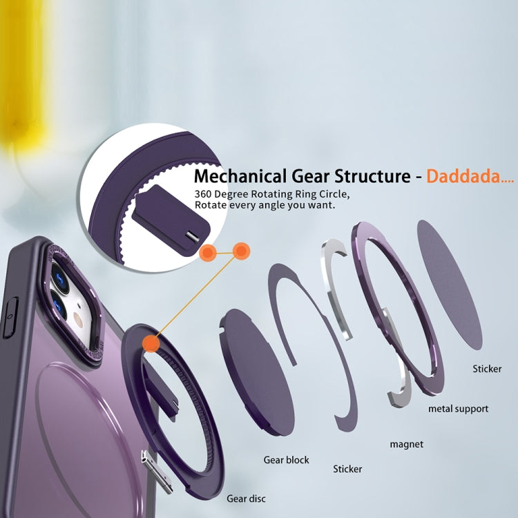 For iPhone 11 360-degree Rotating MagSafe Magnetic Holder Phone Case(Purple) - iPhone 11 Cases by buy2fix | Online Shopping UK | buy2fix