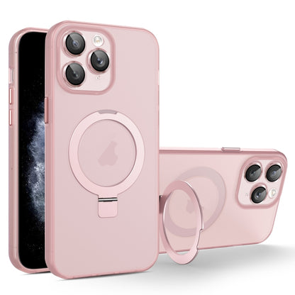 For iPhone 11 Pro Max MagSafe Holder PC Hybrid TPU Phone Case(Pink) - iPhone 11 Pro Max Cases by buy2fix | Online Shopping UK | buy2fix