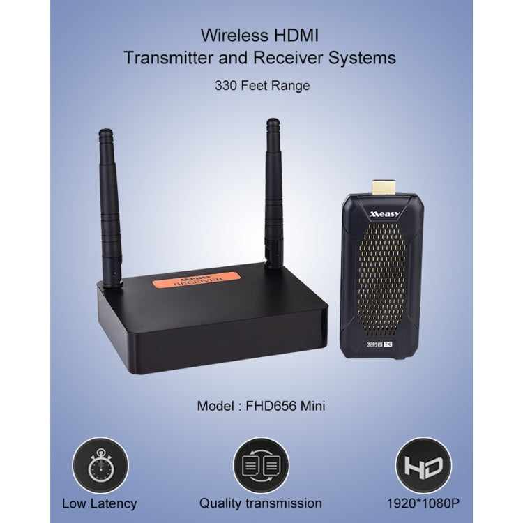 Measy FHD656 Mini 1080P HDMI 1.4 HD Wireless Audio Video Transmitter Receiver Extender Transmission System, Transmission Distance: 100m, UK Plug - Computer & Networking by Measy | Online Shopping UK | buy2fix