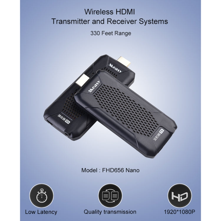Measy FHD656 Nano 1080P HDMI 1.4 HD Wireless Audio Video Double Mini Transmitter Receiver Extender Transmission System, Transmission Distance: 100m, US Plug - Computer & Networking by Measy | Online Shopping UK | buy2fix