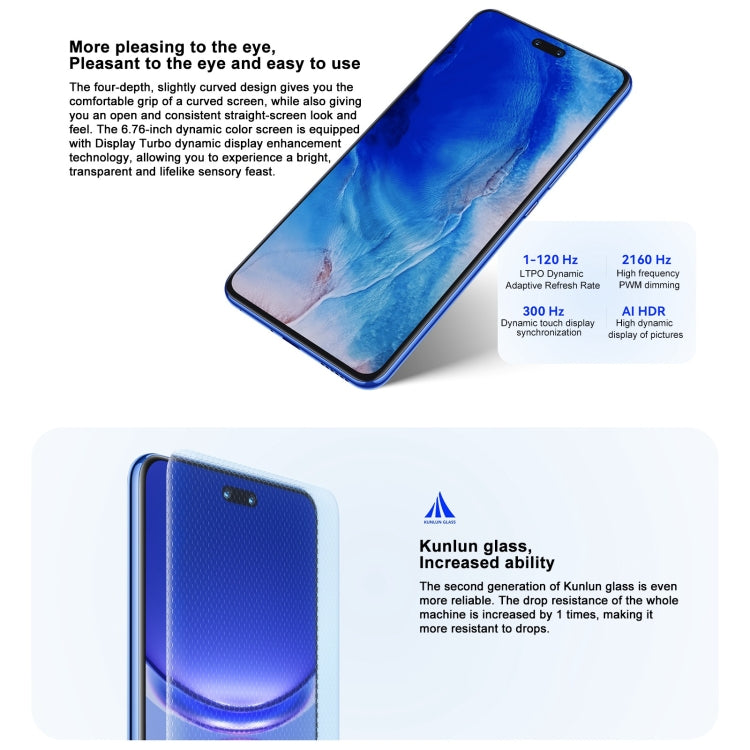 Huawei nova 12 Ultra, 12GB+512GB, Screen Fingerprint Identification, 6.76 inch HarmonyOS 4.0 Octa Core, Network: 4G, NFC, OTG, Not Support Google Play(Blue) - Huawei Mate & P by Huawei | Online Shopping UK | buy2fix