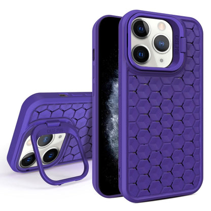 For iPhone 11 Pro Honeycomb Radiating Lens Holder Magsafe Phone Case(Purple) - iPhone 11 Pro Cases by buy2fix | Online Shopping UK | buy2fix