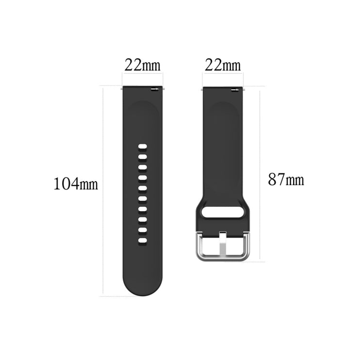 For Xiaomi Haylou Solar LS05 Silicone Solid Color Silver Buckle Watch Band, Size: 22mm(Light Pink) - Smart Wear by buy2fix | Online Shopping UK | buy2fix