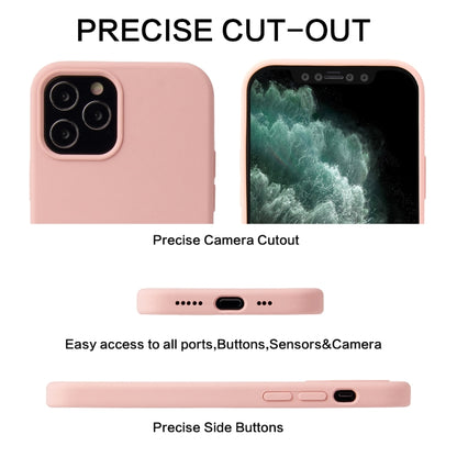 For iPhone 12 / 12 Pro Solid Color Liquid Silicone Shockproof Protective Case(Sakura Pink) - iPhone 12 / 12 Pro Cases by buy2fix | Online Shopping UK | buy2fix