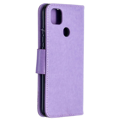 For Xiaomi Redmi 9C Two Butterflies Embossing Pattern Horizontal Flip Leather Case with Holder & Card Slot & Wallet & Lanyard(Purple) - Xiaomi Cases by buy2fix | Online Shopping UK | buy2fix