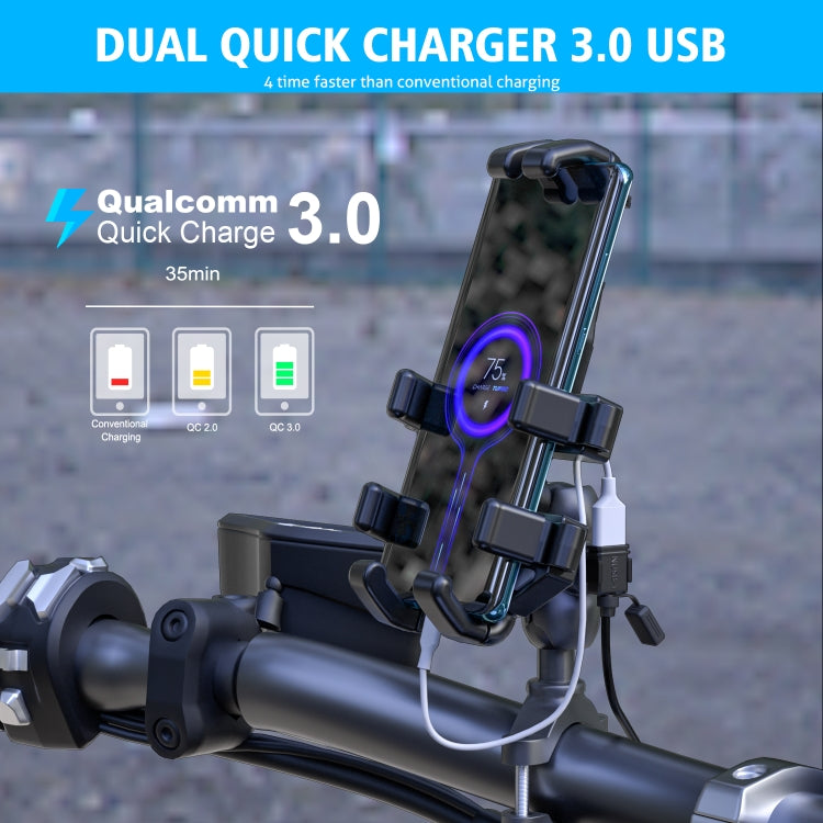 WUPP CS-1186A1 Motorcycle SAE Dual USB Fast Charging Charger - In Car by WUPP | Online Shopping UK | buy2fix