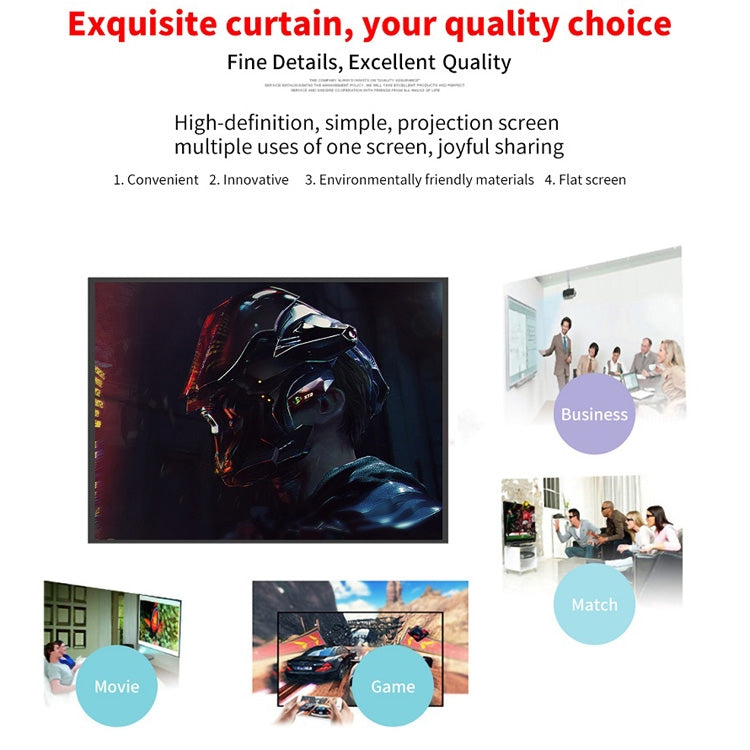 Simple Folding Thin Polyester Projector Film Curtain, Size:60 inch (4:3) Projection Area: 120x90cm - Consumer Electronics by buy2fix | Online Shopping UK | buy2fix