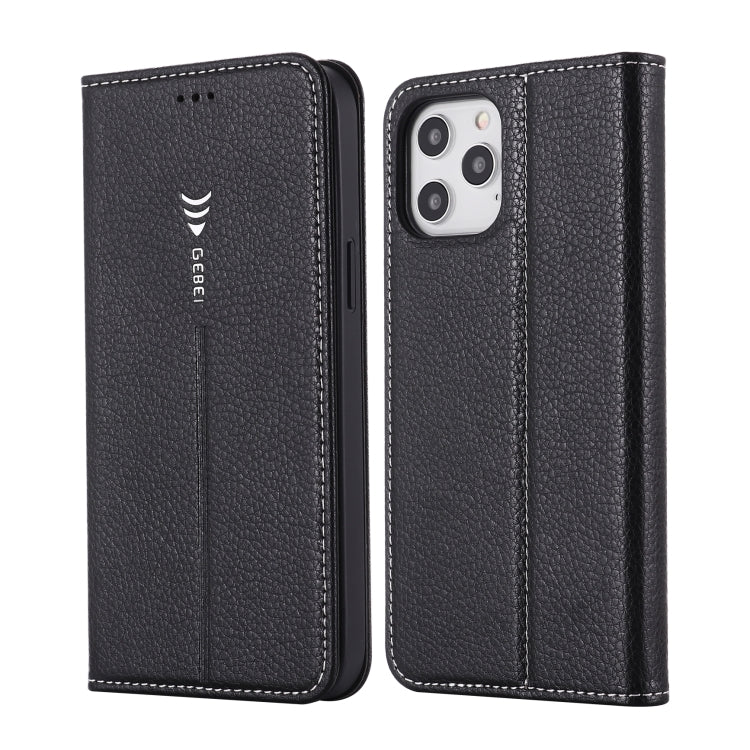 For iPhone 12 mini GEBEI PU+TPU Horizontal Flip Protective Case with Holder & Card Slots (Black) - iPhone 12 mini Cases by GEBEI | Online Shopping UK | buy2fix