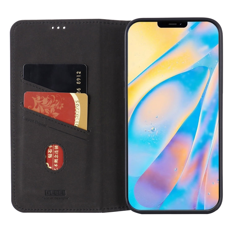 For iPhone 12 mini GEBEI PU+TPU Horizontal Flip Protective Case with Holder & Card Slots (Black) - iPhone 12 mini Cases by GEBEI | Online Shopping UK | buy2fix
