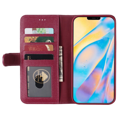 For iPhone 12 mini GEBEI Top-grain Leather Horizontal Flip Protective Case with Holder & Card Slots & Wallet & Photo Frame (Wine Red) - iPhone 12 mini Cases by GEBEI | Online Shopping UK | buy2fix