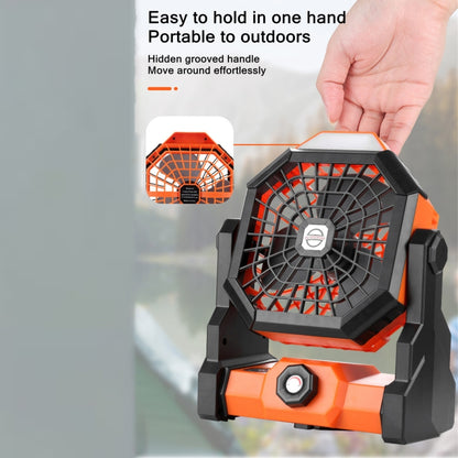 X3 Outdoor Portable Fan USB Charging Air Cooling Fan with LED Night Lamp (Orange) - Consumer Electronics by buy2fix | Online Shopping UK | buy2fix