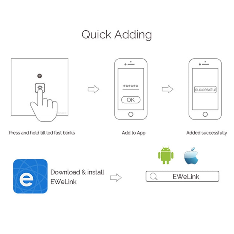 WS-EU-02 EWeLink APP & Touch Control 2A 2 Gangs Tempered Glass Panel Smart Wall Switch, AC 90V-250V, EU Plug - Consumer Electronics by buy2fix | Online Shopping UK | buy2fix