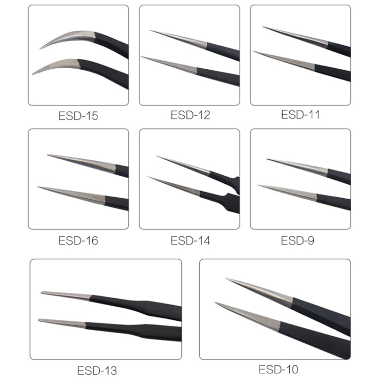 BEST BST-10 Precision Anti-static ESD Stainless Steel Tweezers - Tweezers by BEST | Online Shopping UK | buy2fix