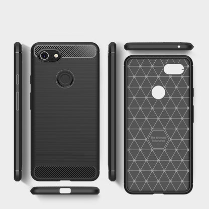 Brushed Texture Carbon Fiber Shockproof TPU Case for Google Pixel 3 XL(Black) - Mobile Accessories by buy2fix | Online Shopping UK | buy2fix