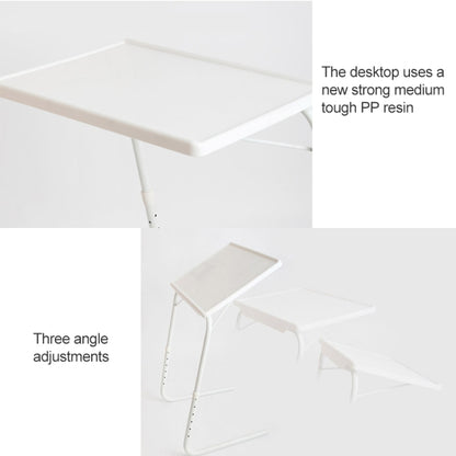 Plastic Pad Steel Tube Bracket Liftable Foldable Portable Multi-purpose Laptop Table, Adjustable Height: 52-72cm, Adjustable Angle: 30 Degrees / 60 Degrees / 90 Degrees(White) - Laptop Stand by buy2fix | Online Shopping UK | buy2fix