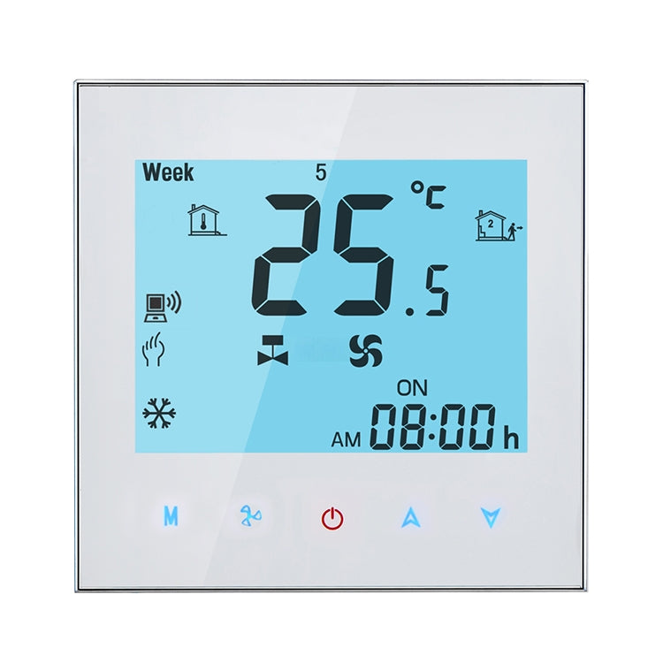 LCD Display Air Conditioning 4-Pipe Programmable Room Thermostat for Fan Coil Unit, Supports Wifi (White) - Consumer Electronics by buy2fix | Online Shopping UK | buy2fix