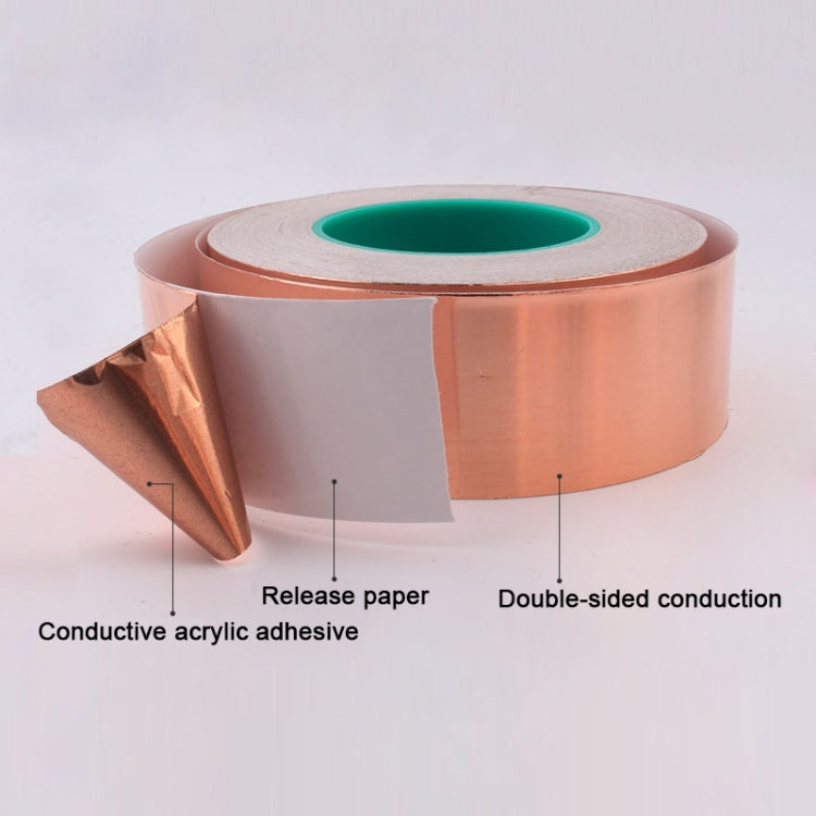 Pure Copper Double-sided Conductive Copper Foil Tape Signal Masking Tape, Size: 20m x 10mm - Home & Garden by buy2fix | Online Shopping UK | buy2fix