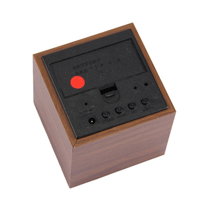 Wood Clock Desk Table LED Digital Display Alarm Clock with Time & Date & Temperature Display(Brown) - Alarm Clocks by buy2fix | Online Shopping UK | buy2fix